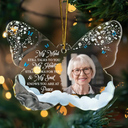 Christmas,Memorial,Custom Photo,Sad - Custom Photo My Mind Still Talks To You - Personalized Custom Shaped Acrylic Ornament