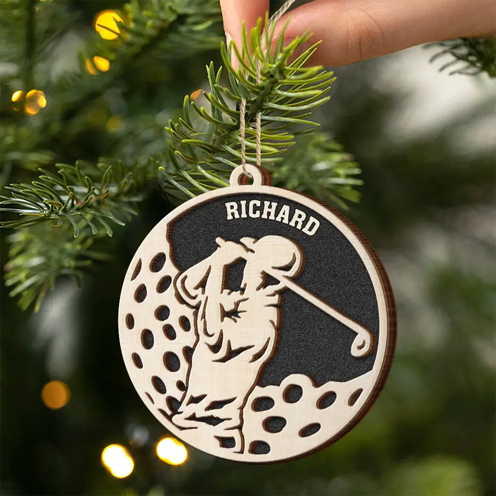 Golf - Cool Golfers - Personalized 2-Layered Wooden Ornament
