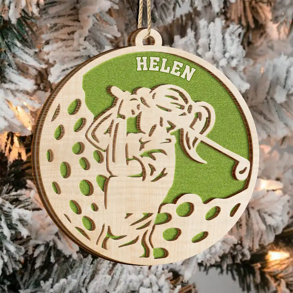 Golf - Cool Golfers - Personalized 2-Layered Wooden Ornament
