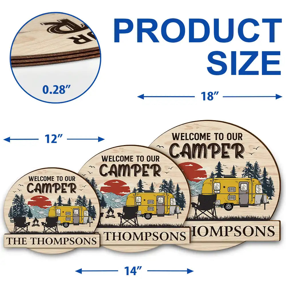 Gift For Couples, Camping, Campsite - Camping Partners For Life - Personalized Custom Shaped Wood Sign