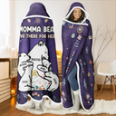 Gift For Mother, Gift For Grandma, Gift For Women - Mama Bear Always There For Her Cubs - Personalized Wearable Hooded Blanket
