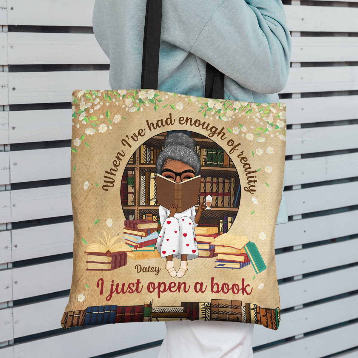 I Just Open A Book - Gift For Book Lover - Personalized Custom Zippered Canvas Bag