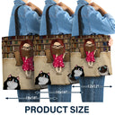 Reading Just A Girl Who Loves Books And Cats - Gift For Cat Lovers - Personalized Zippered Canvas Bag