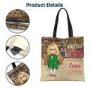 Cartoon Reading Just A Girl Who Loves Books Bag - Gift For Book Lovers - Personalized Zippered Canvas Bag