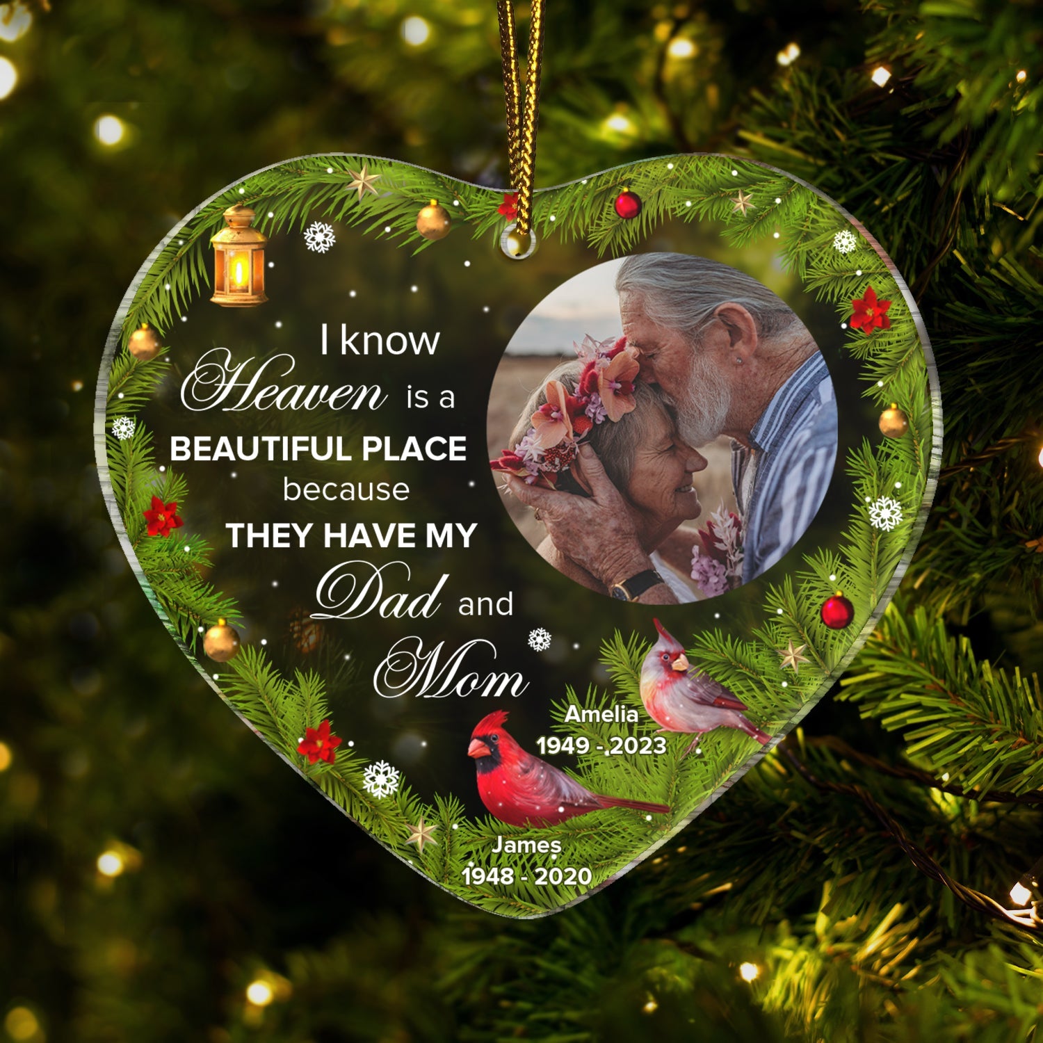 Custom Photo I Know Heaven Is A Beautiful Place - Memorial Gift - Personalized Custom Shaped Acrylic Ornament