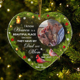 Custom Photo I Know Heaven Is A Beautiful Place - Memorial Gift - Personalized Custom Shaped Acrylic Ornament