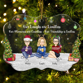 Our Memories Are Countless Our Friendship Is Endless - Christmas, Gift For Bestie - Personalized Medallion Acrylic Ornament