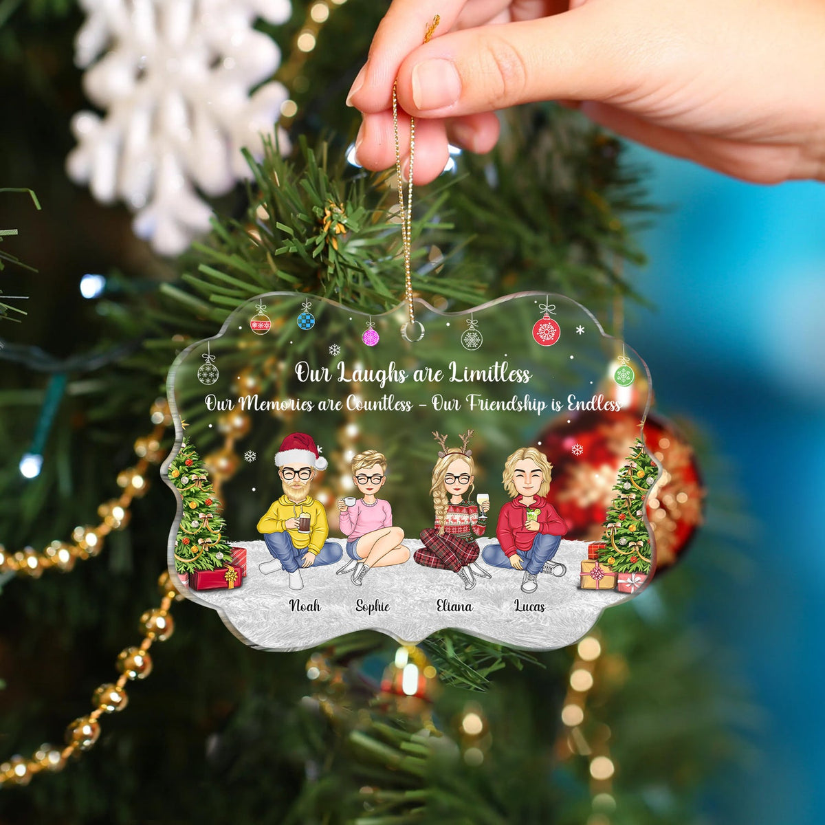 Our Memories Are Countless Our Friendship Is Endless - Christmas, Gift For Bestie - Personalized Medallion Acrylic Ornament