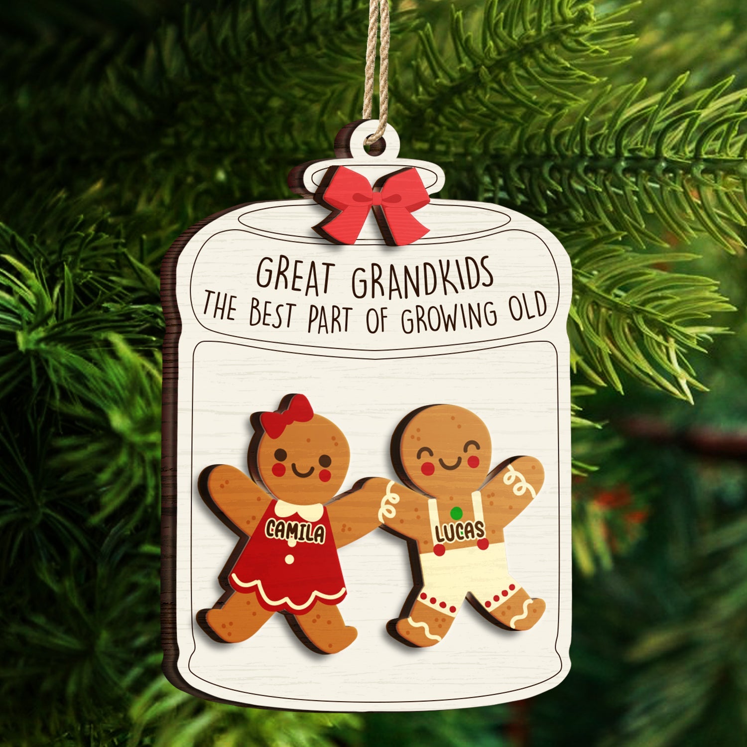 Gingerbread Life Is Better With Grandkids - Christmas, Gift For Grandparent - Personalized 2-Layered Wooden Ornament