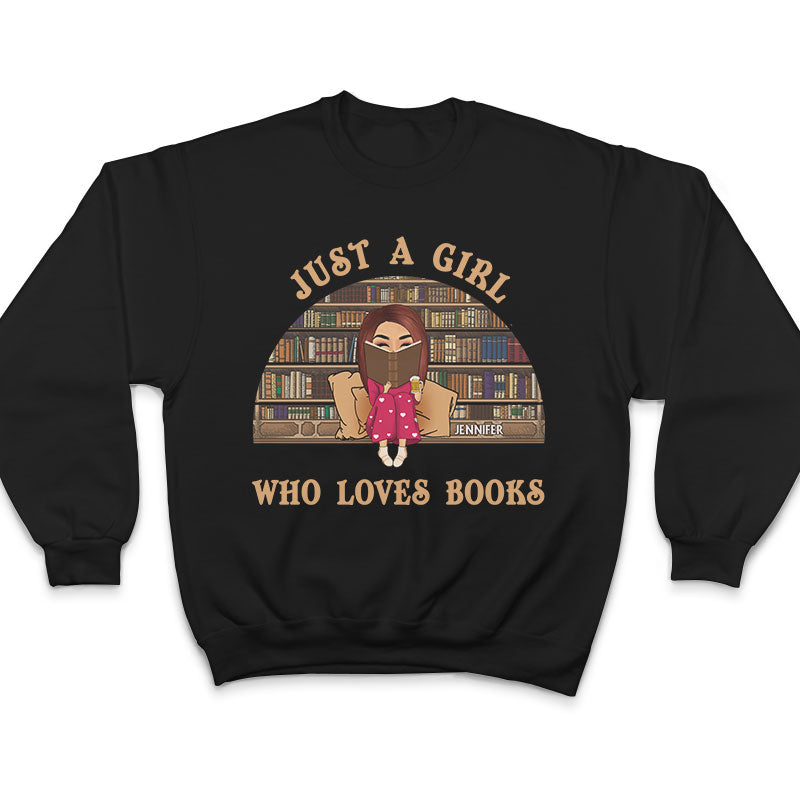 Reading Chibi Girl Just A Girl Who Loves Books - Personalized Custom Hoodie