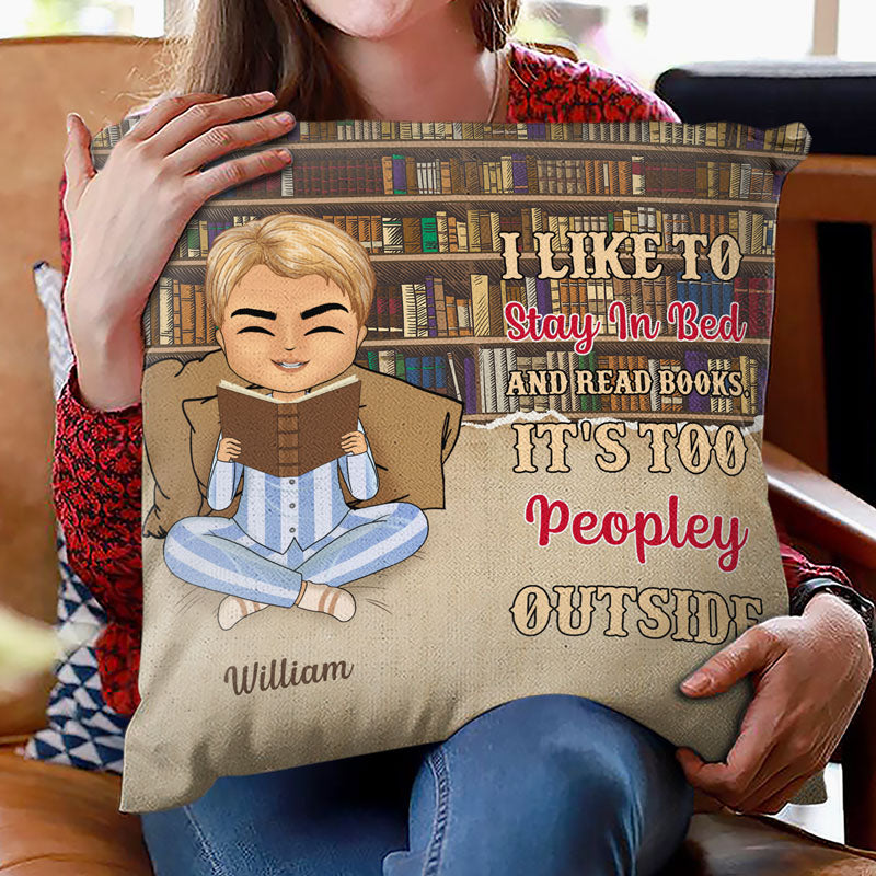 Reading Chibi Boy Just A Boy - Personalized Custom Pillow