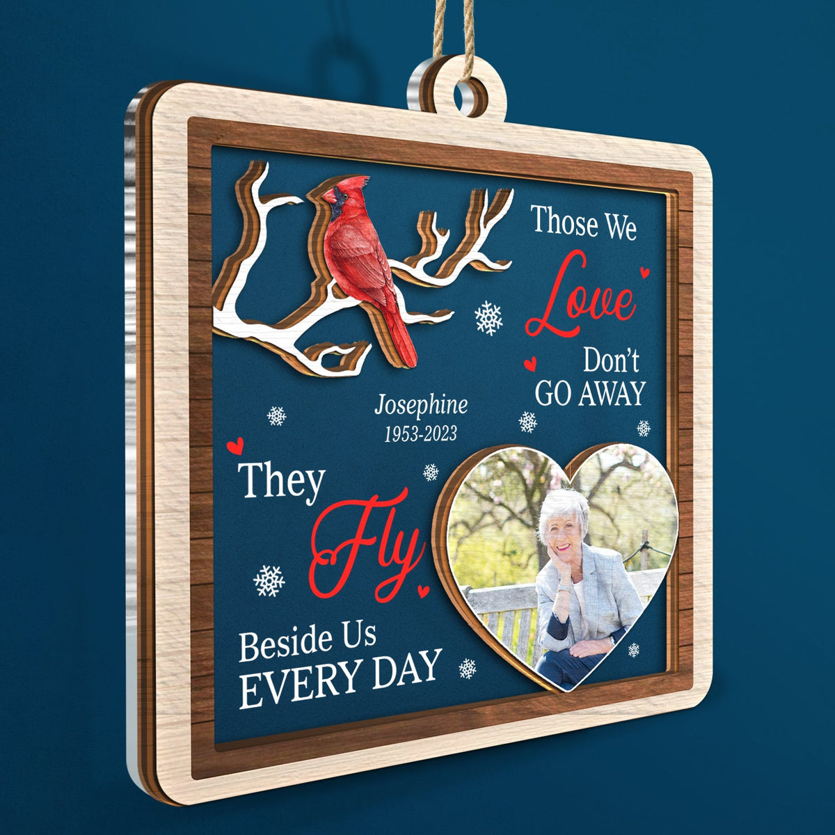 Custom Photo Those We Love Don't Go Away - Memorial, Christmas Gift - Personalized 2-Layered Mix Ornament