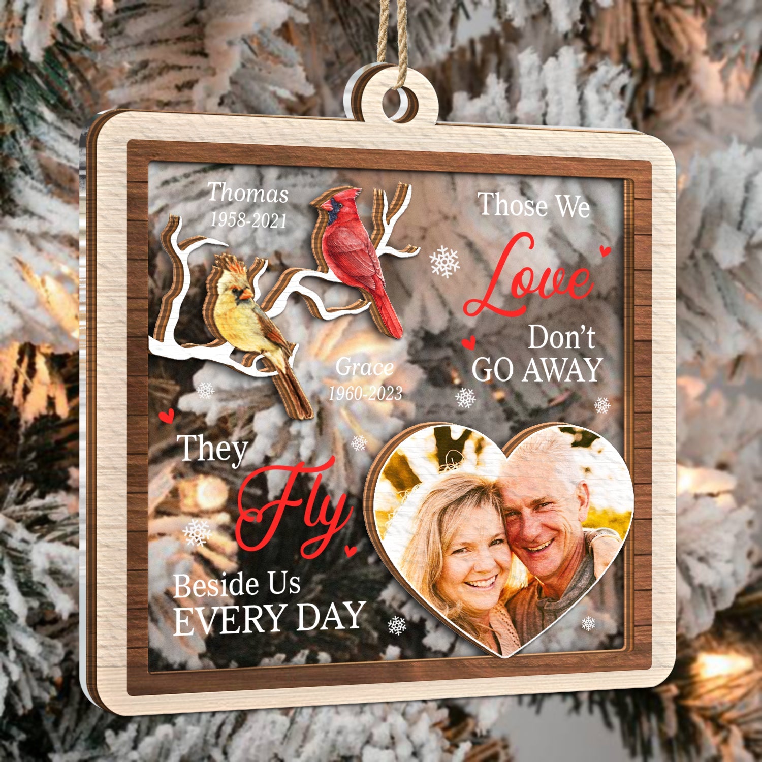 Custom Photo Those We Love Don't Go Away - Memorial, Christmas Gift - Personalized 2-Layered Mix Ornament