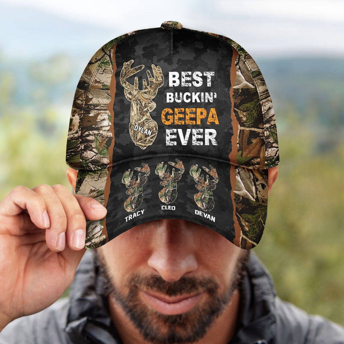 Bucking Dad Grandpa Hunting - Gift For Father, Grandfather - Personalized Classic Cap