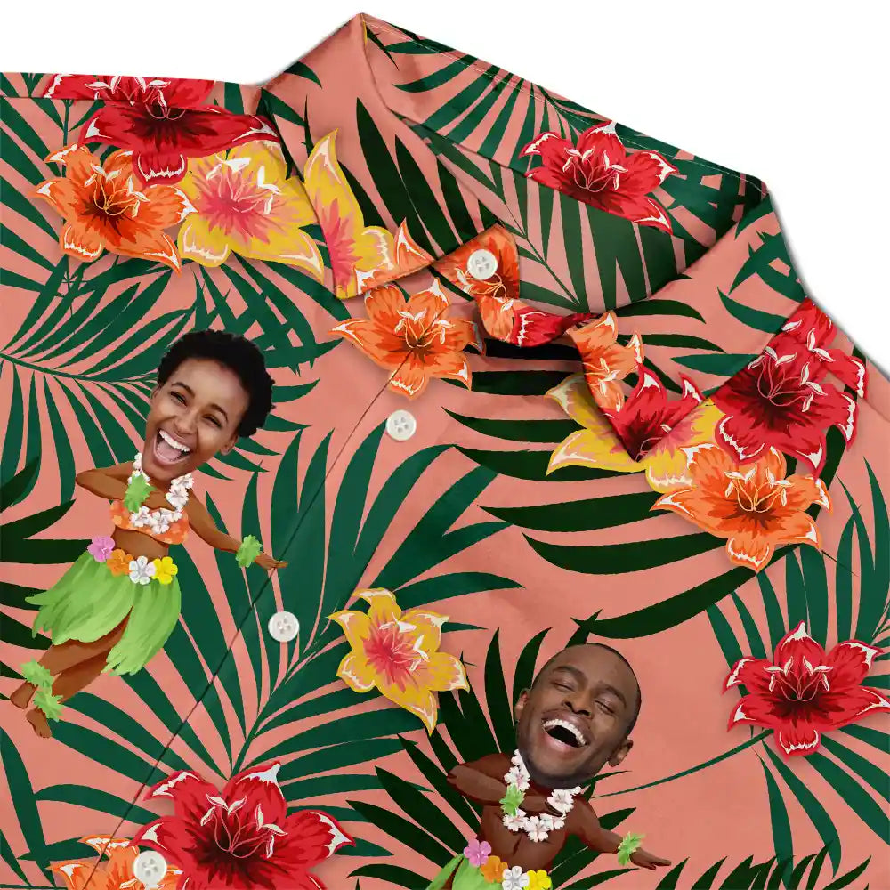 Custom Photo Hula Dancing - Personalized Hawaiian Shirt