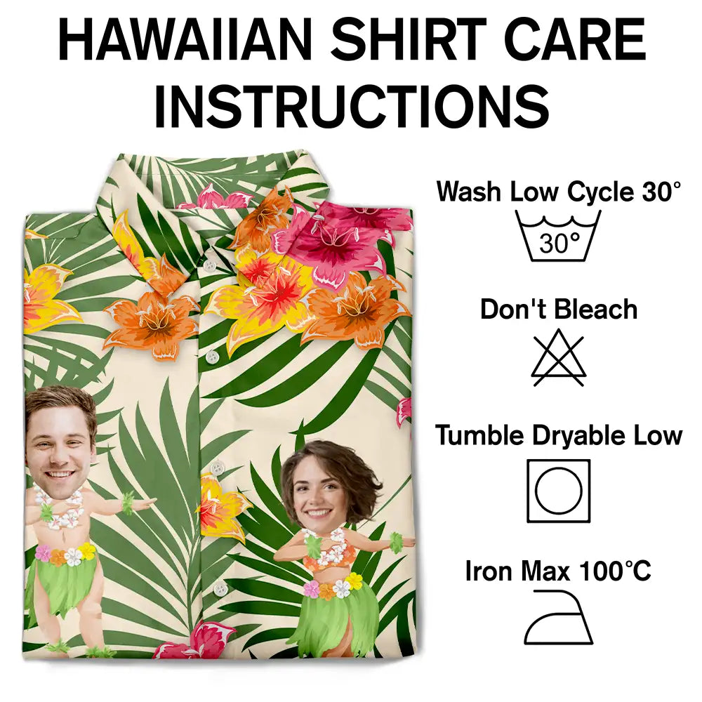 Custom Photo Hula Dancing - Personalized Hawaiian Shirt