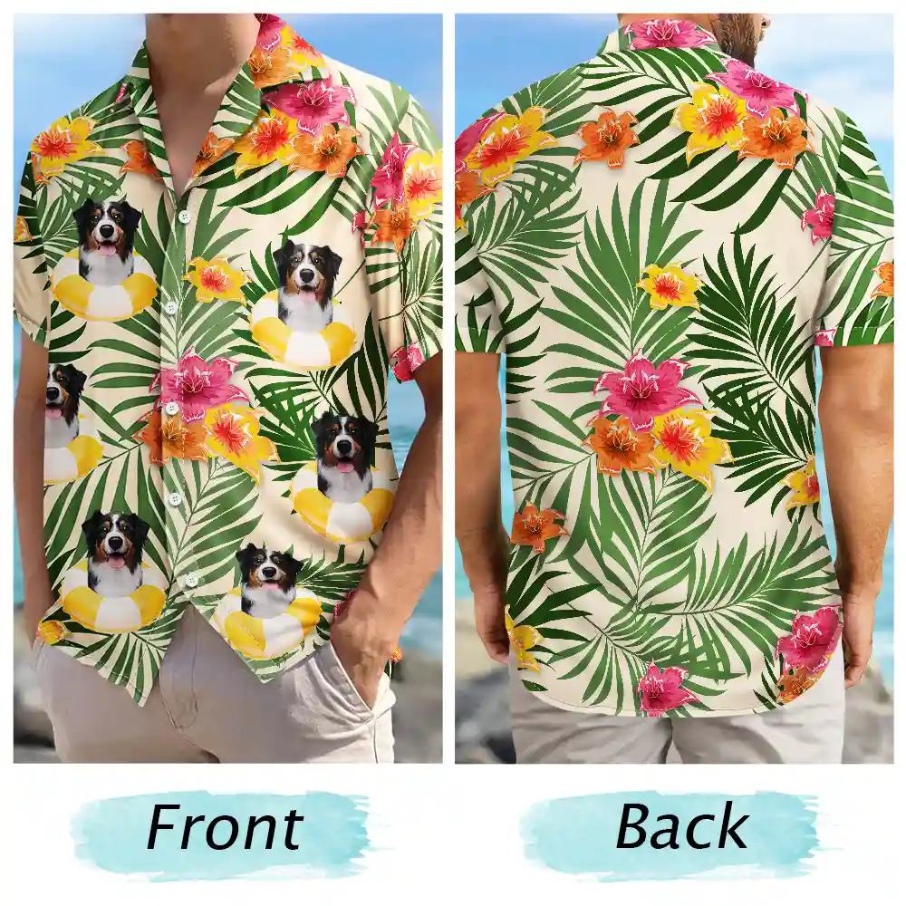 Custom Photo Aloha Dog Cat - Personalized Hawaiian Shirt