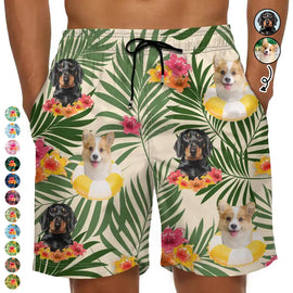 Custom Photo Aloha Dog Cat - Personalized Unisex Beach Shorts