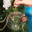 Holding Hands First Christmas Couple - Personalized Circle Acrylic Ornament