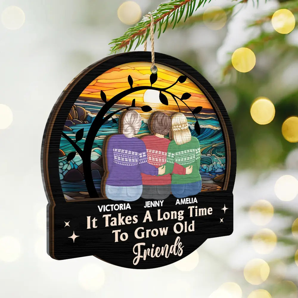 Gift For Bestie - Old Besties Limitless Laugh Countless Memories Endless Friendship - Personalized 2-Layered Mix Ornament