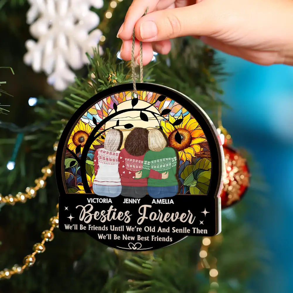 Gift For Bestie - Old Besties Limitless Laugh Countless Memories Endless Friendship - Personalized 2-Layered Mix Ornament