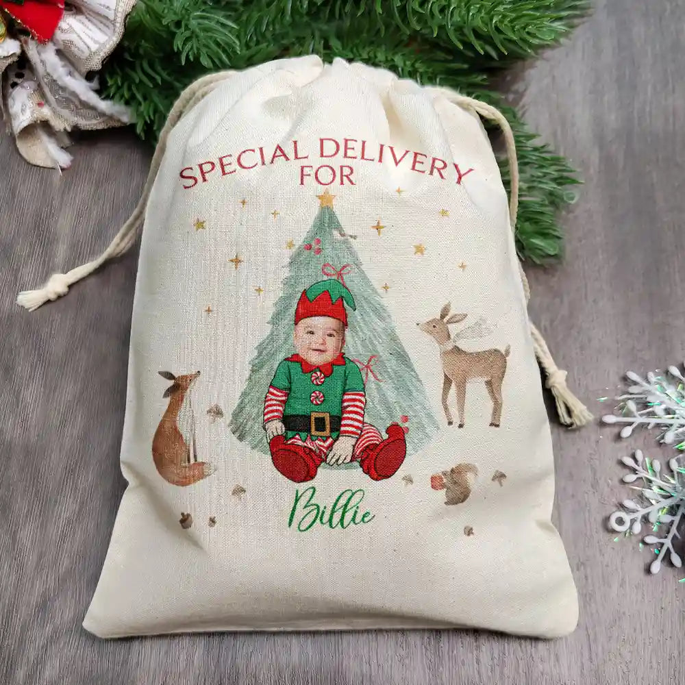 Gift For Kids, Gift For Son, Gift For Daughter - Custom Photo Special Delivery For Baby - Personalized Favor Bag