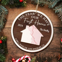 Gift For Couples, Family - Location Map The Year We Have Our First Home Couple Family - Personalized 2-Layered Wooden Ornament