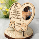 Pet Lovers, Dog Lovers, Cat Lovers - Custom Photo You Left Paw Prints On My Heart Forever - Personalized 2-Layered Wooden Plaque With Stand