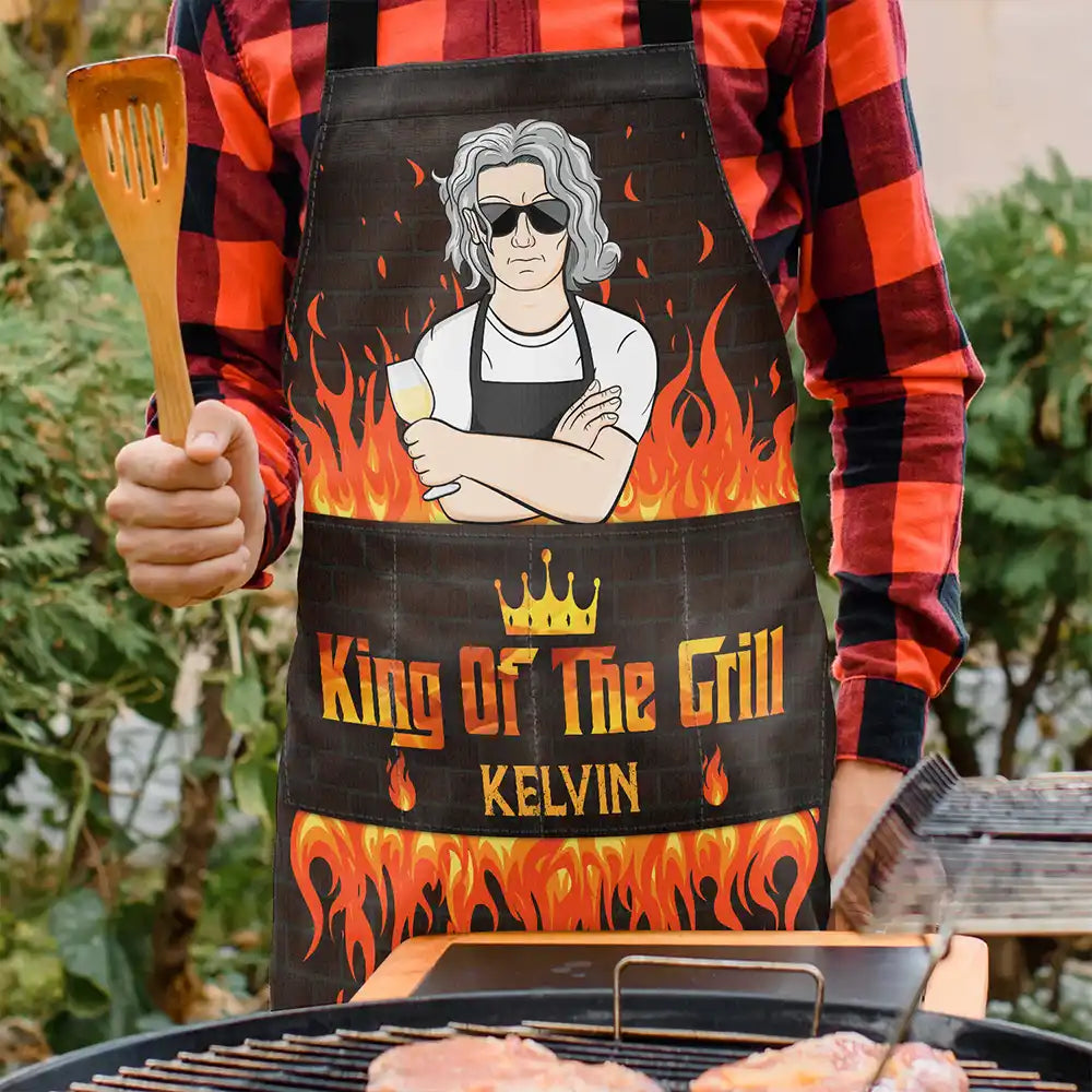 Happy,Gift For Husband,Grilling - King Of The Grill - Personalized Apron