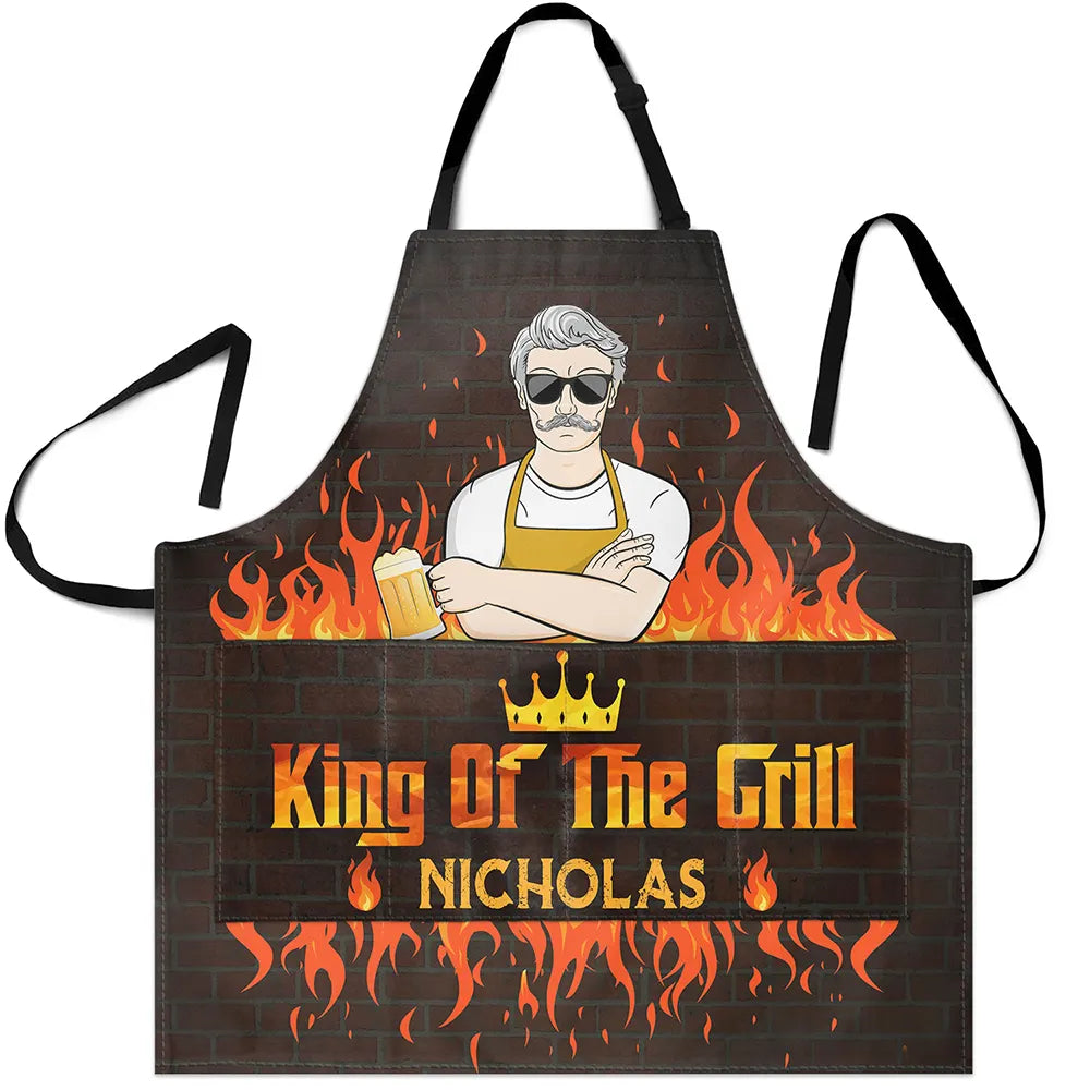 Happy,Gift For Husband,Grilling - King Of The Grill - Personalized Apron