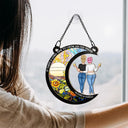 Gift For Bestie, Gift For Sisters - A Friend Is God's Way - Personalized Window Hanging Suncatcher Ornament