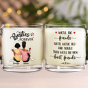 Gift For Sisters, Gift For Bestie - Our Memories Are Countless Our Friendship Is Endless - Personalized Glass Mug