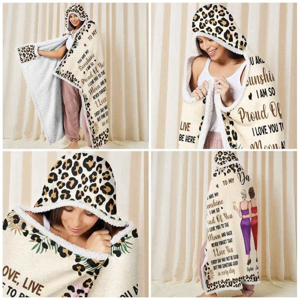 Mom - Daughters (Adult),Love - To My Daughter You'll Always Be My Little Girl - Personalized Wearable Hooded Blanket