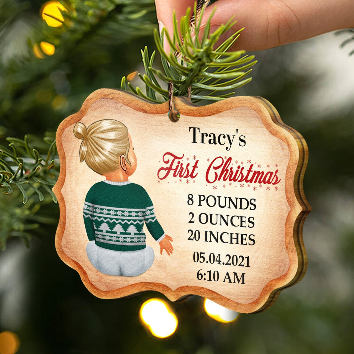 Baby's First Christmas Parents - Christmas Gift - Personalized Custom Wooden Ornament