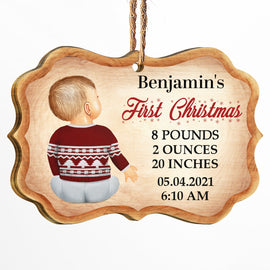 Baby's First Christmas Parents - Christmas Gift - Personalized Custom Wooden Ornament