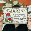 And Into The Garden I Go Gardening - Garden Sign - Personalized Custom Classic Metal Signs