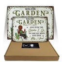 And Into The Garden I Go Gardening - Garden Sign - Personalized Custom Classic Metal Signs