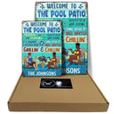 Poolside Proudly Serving Whatever You Bring Husband Wife Couple - Pool Sign - Personalized Custom Classic Metal Signs