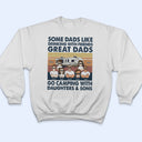 Great Dad Go Camping With Daughters & Sons Retro - Camping Family Gift - Personalized Custom T Shirt