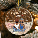 Together Since Husband Wife Christmas - Couple Gift - Personalized Custom Circle Acrylic Ornament