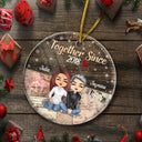 Together Since Husband Wife Christmas - Couple Gift - Personalized Custom Circle Acrylic Ornament