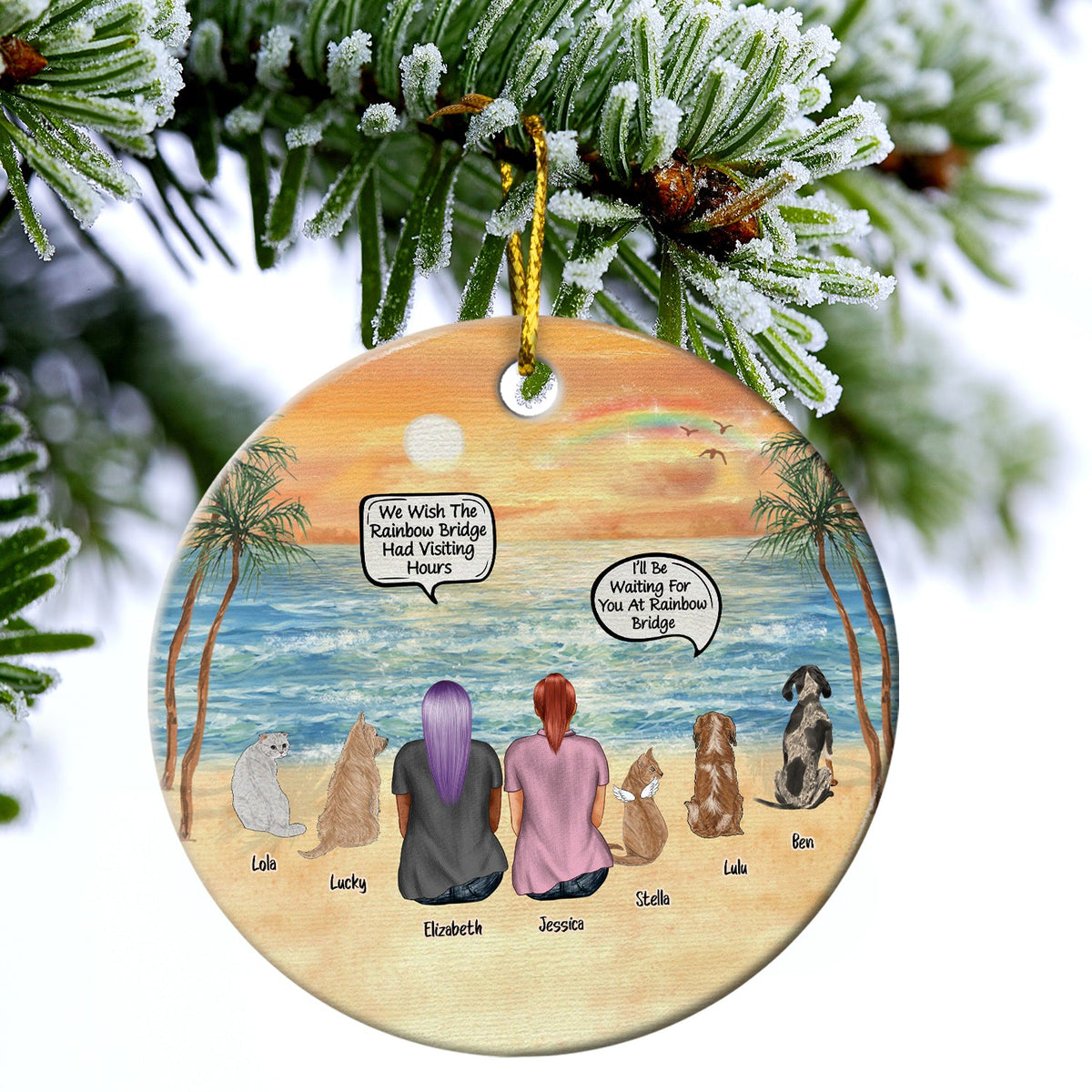 Still Talk About You Couple Dog Loss Cat Loss Pet Memorial - Christmas Gift - Personalized Custom Circle Ceramic Ornament