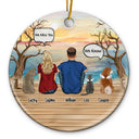 Still Talk About You Couple Dog Loss Cat Loss Pet Memorial - Christmas Gift - Personalized Custom Circle Ceramic Ornament