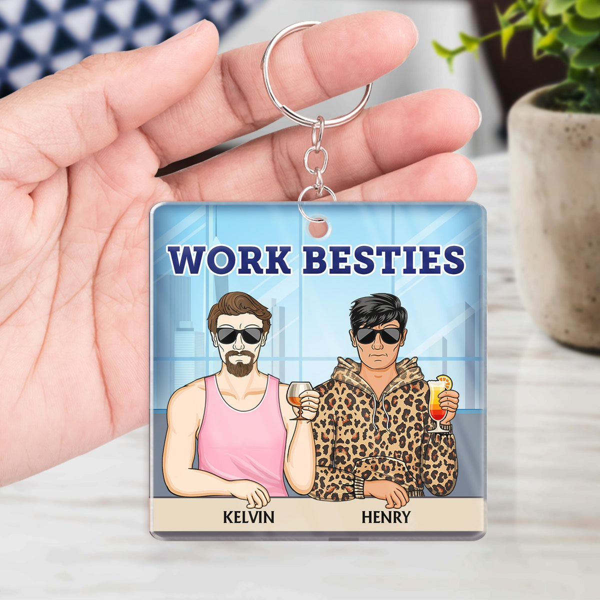 You Are The Reason I Don't Punch People At Work Family - Funny, Anniversary, Birthday Gifts For Colleagues, Coworker, Besties - Personalized Custom Acrylic Keychain