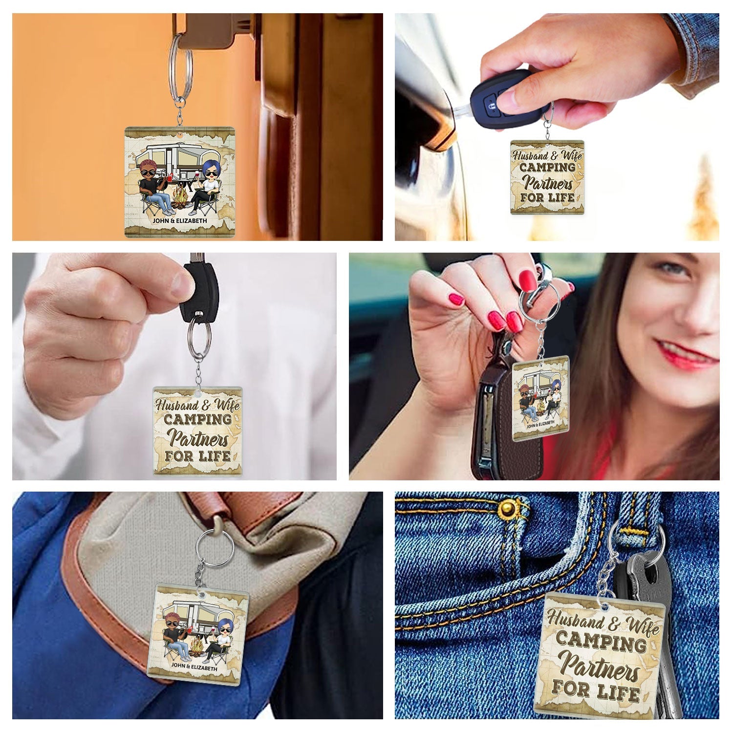 Keys To The Camper - Anniversary, Loving Gifts For Couples, Husband, Wife, Camping Lovers - Personalized Acrylic Keychain