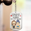 Congrats On Being My Husband Chibi - Anniversary, Vacation, Funny Gift For Couples, Family - Personalized Aluminum Keychain