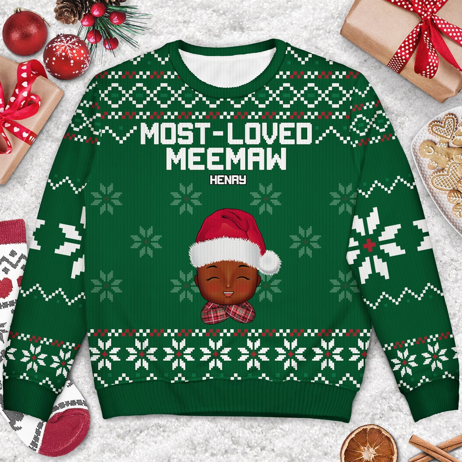 Most Loved Nana - Christmas, Loving Gift For Mom, Mother, Mama, Grandma, Grandmother - Personalized Unisex Ugly Sweater