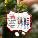 Here's To Another Year Of Bonding Over Alcohol - Christmas Gifts For Besties - Personalized Medallion Wooden Ornament