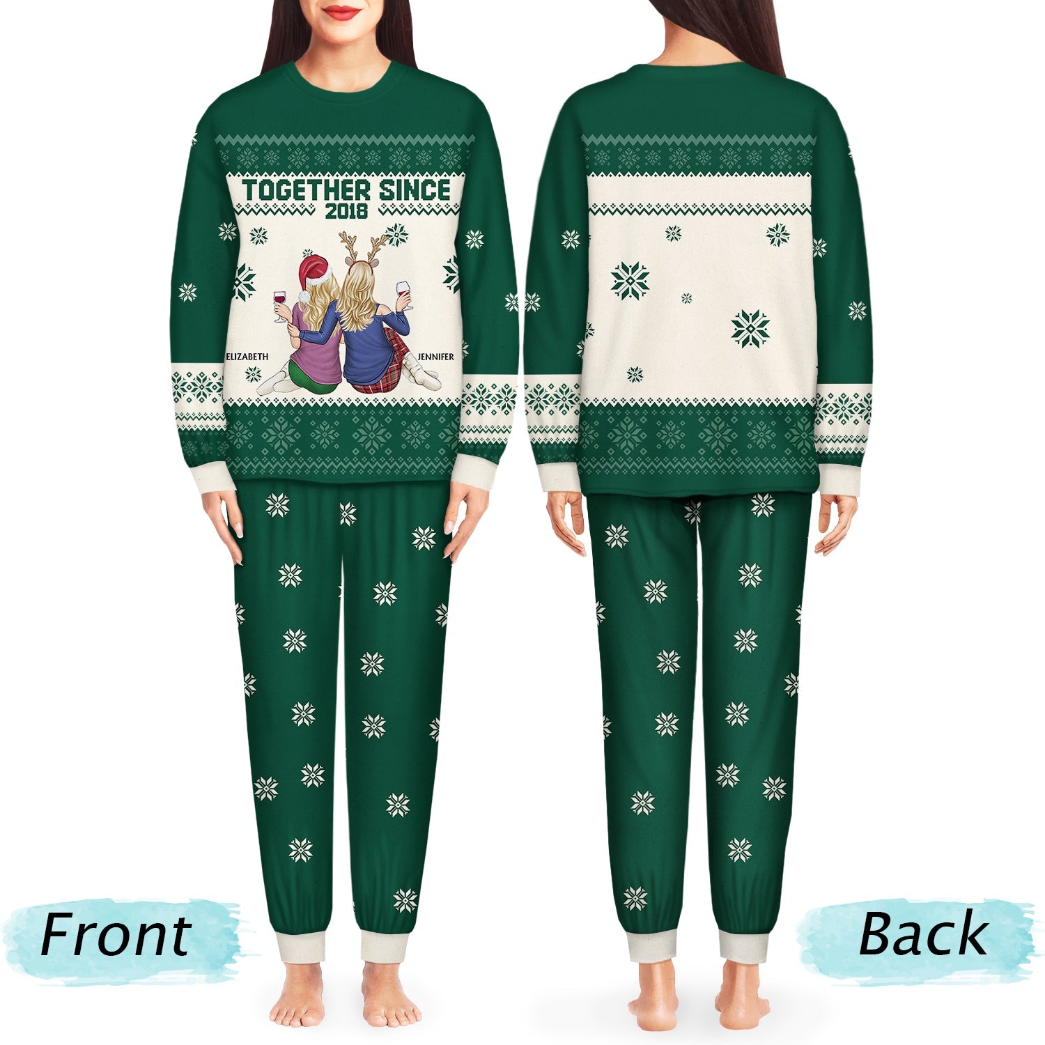 Together Since - Christmas Gift For Couples, Husband, Wife - Personalized Unisex Pajamas Set