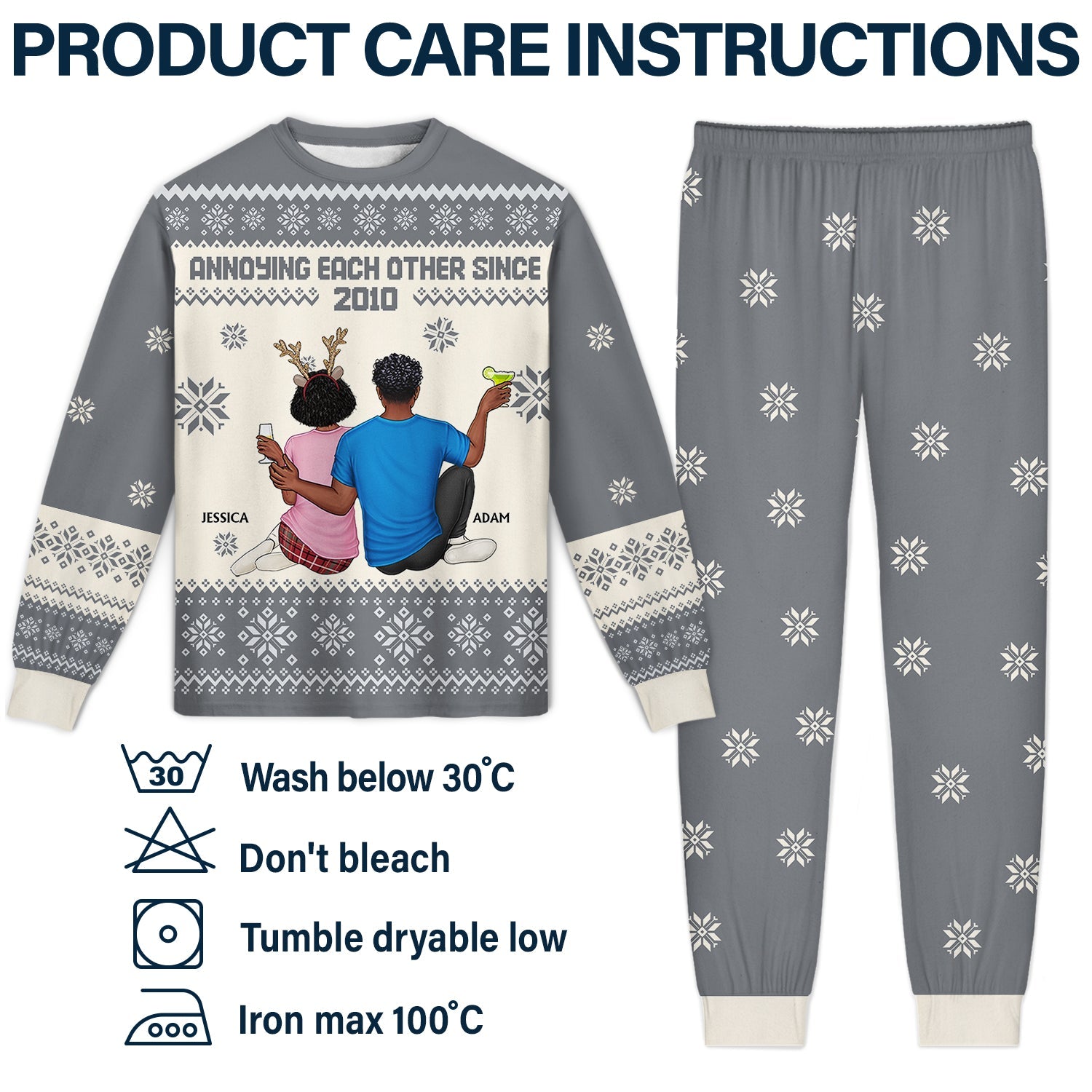 Together Since - Christmas Gift For Couples, Husband, Wife - Personalized Unisex Pajamas Set